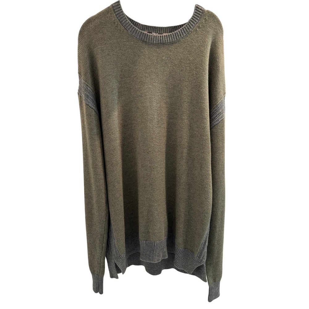 Rails Axel Sweater Mens XL Thyme Green Crew Neck Cotton Wool Blend Pullover